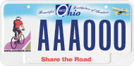 share the road license plate