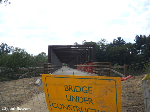 Bike and Hike Trail Bridge over I 271 near Brandywine Falls is not open yet.
