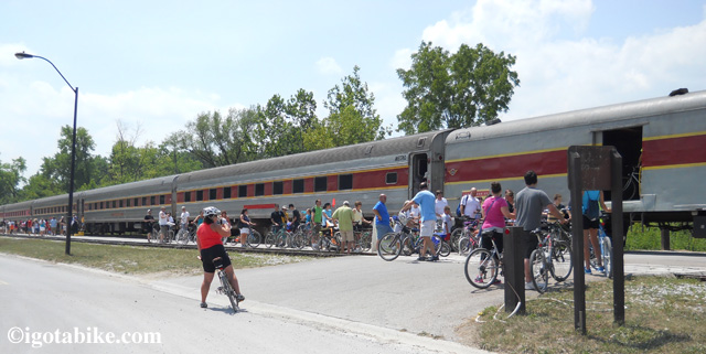 While in Penninsula we sawWhile in Penninsula we saw the Cuyahoga Valley Scenic Railroad loading up another round bikes heading south. Cyclist and their bikes can ride the train for $2! the Cuyahoga Valley Scenic Railroad loading up another round bike heading south. Cyclist and their bikes can ride the train for $2!
