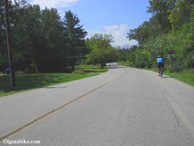 West of Oberlin, The North Coast Inland Trail takes a slight road detour past the Oberlin Country Club.
