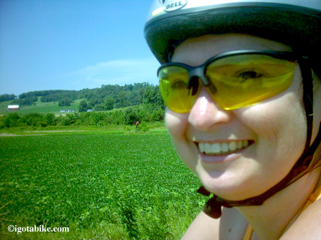 Did I mention how happy we were? Can’t fake that smile! Happiness is a bike, a blue sky and a great trail!