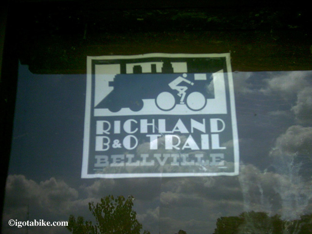 The Richland B & O  is a great bike trail and they have a great logo! Nice train-bike, rail-trail connection.