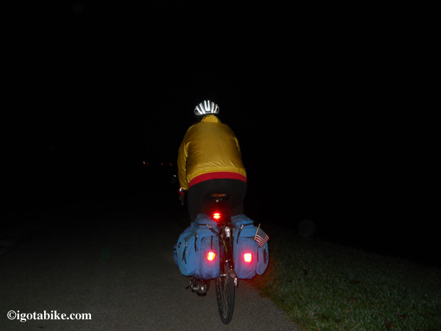 This is the first time we ever got home after dark fully loaded­... I mean the bikes are fully loaded.