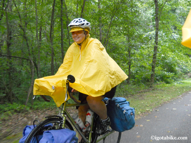 You can get a bicycling poncho for about $15. Works well to keep your hands and gloves and feet and shoes dry. The detacheble hood with brim also works well. 